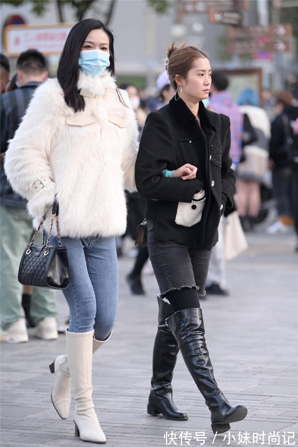 黑色|初冬时节约上姐妹一起出门,搭配有点难呢?要保暖,还要时尚