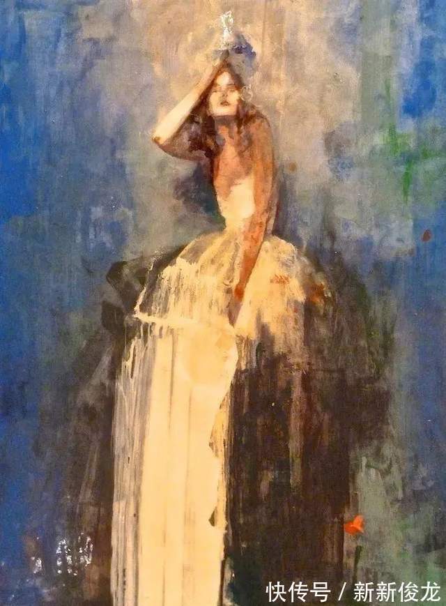 画家@她以生动、动感和现代的笔触,描绘画面
