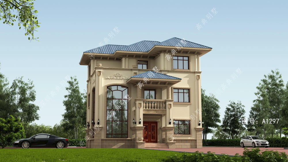 线条感|这座欧式风格的别墅，线条感强，色彩柔和。