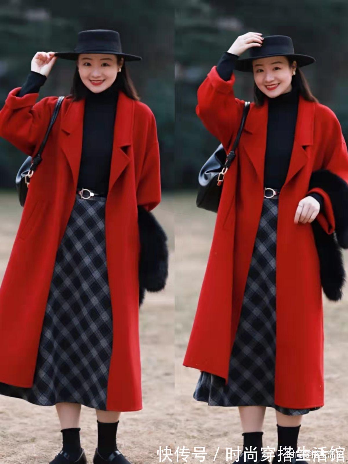 肩膀 红色大衣怎么穿才好看?我总结了这4组搭配方案,给你过年参考