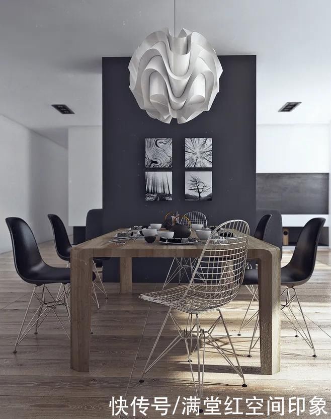 黑白色调的极简设计,精致美观,营造出气质非凡的空间