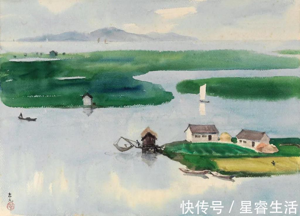 水彩&他被徐悲鸿称为“中国艺术界卓绝天才”,融入水墨意境的水彩,太美好了!