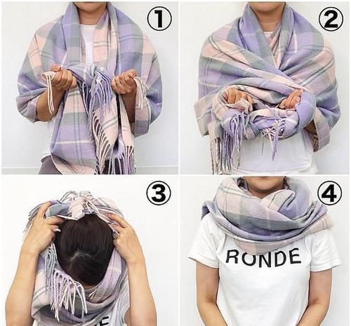 披肩长围巾的时尚卷法！冬天活跃的范本披肩搭配