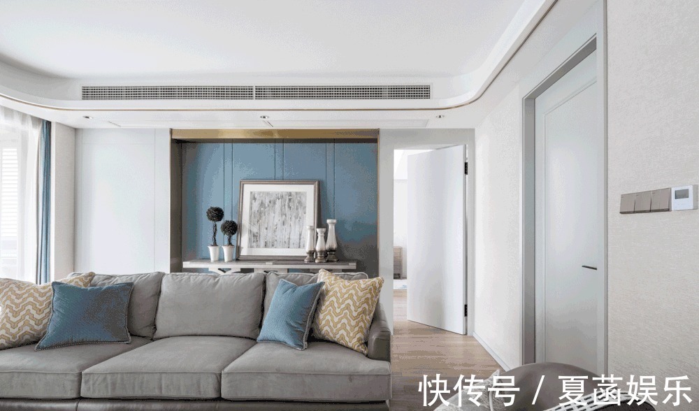 餐边柜+|178㎡现代美式,当美式遇上高级灰,营造简约华丽的美