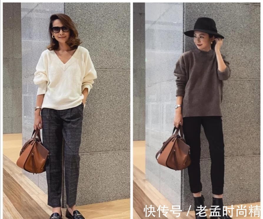 脚踝 秋天下装流行“过膝不过脚踝”，适合中年女人