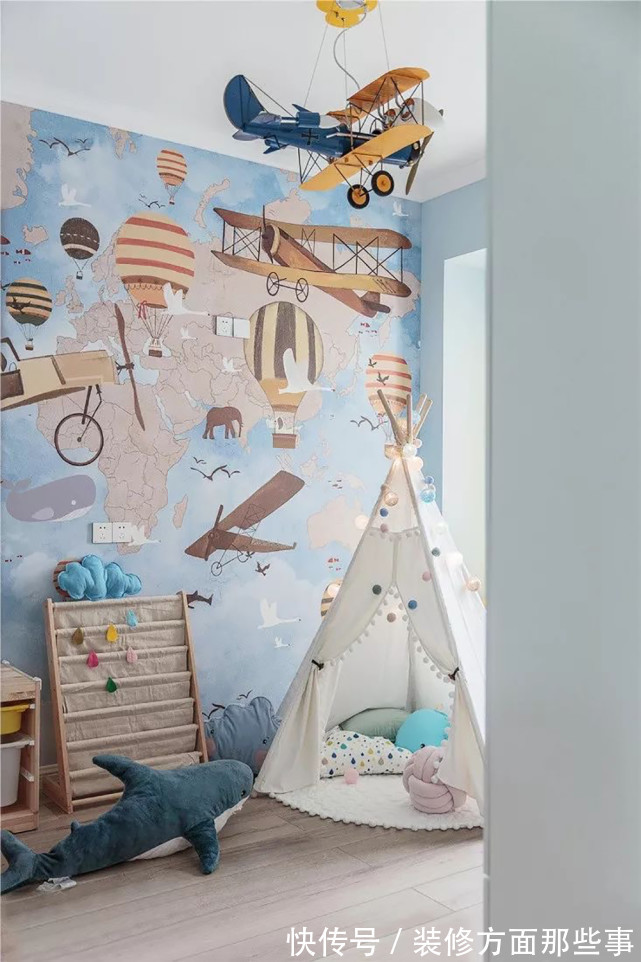 卡座|100平美式风三居室,卡座与餐边柜一体式设计颜值很高