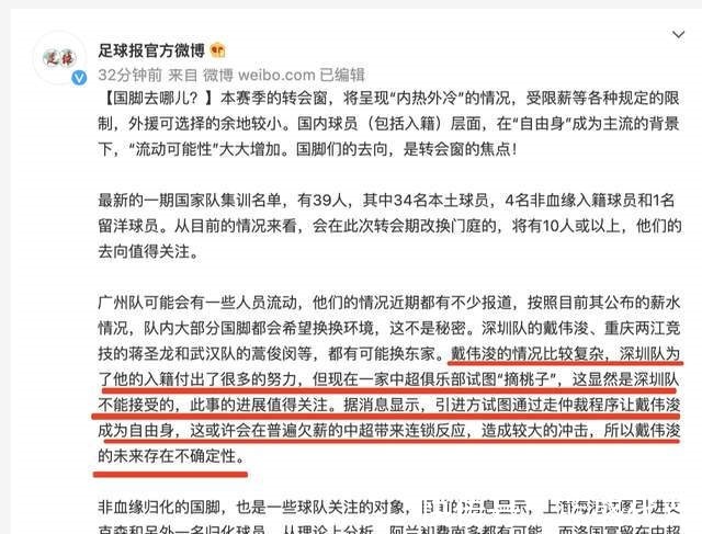 戴伟浚|是谁曝一中超球队想免签戴伟浚,唆使他走仲裁程序变自由身!