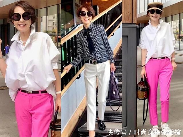 t恤|时尚与年龄无关,五六十岁女人试试这“无龄感”穿搭,时尚又高级
