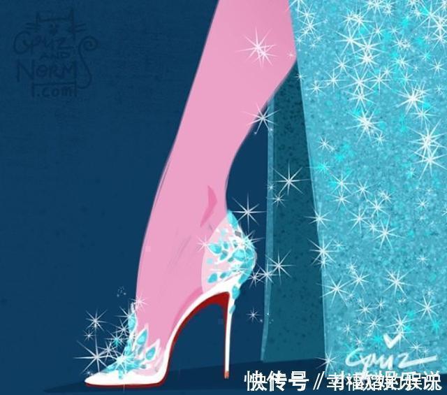 水晶鞋|画师自绘迪士尼公主的鞋子,水晶鞋不算最好看,艾莎公主才惊艳
