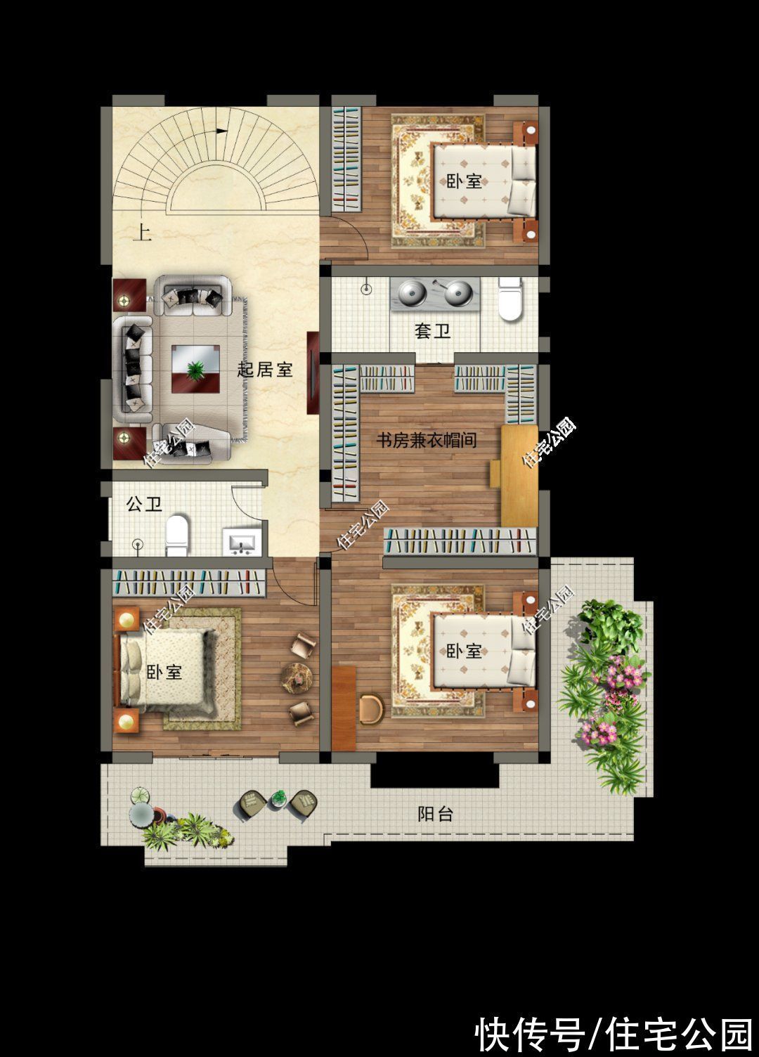 房屋|11×15米现代别墅,有车库还有旋转楼梯,这样设计果然受欢迎