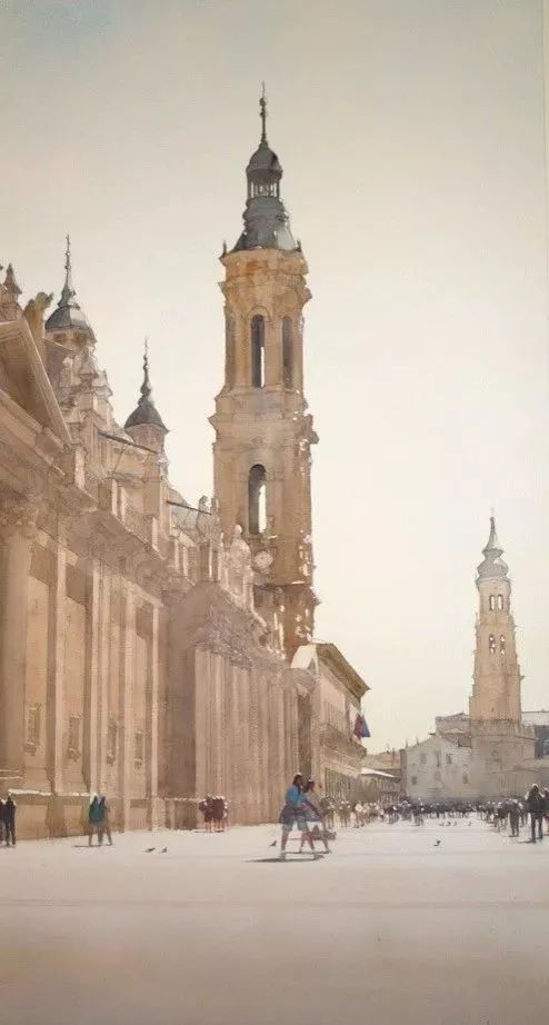 美术学院#Charles Villeneuve 的超美的城市风情水彩！