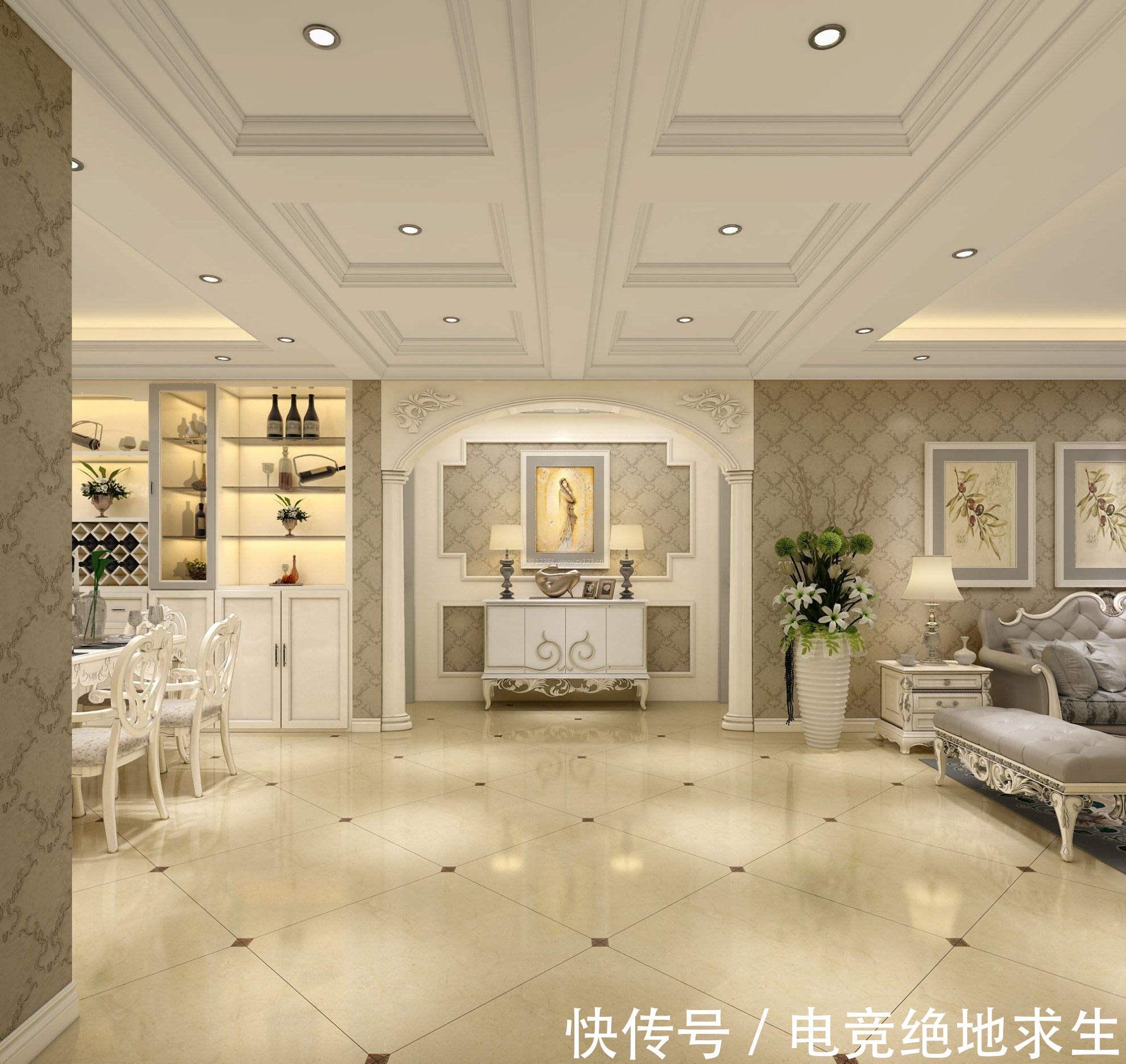 客厅|四类玄关搭配四种吊顶设计，这么美的装修，我愿意住在玄关里