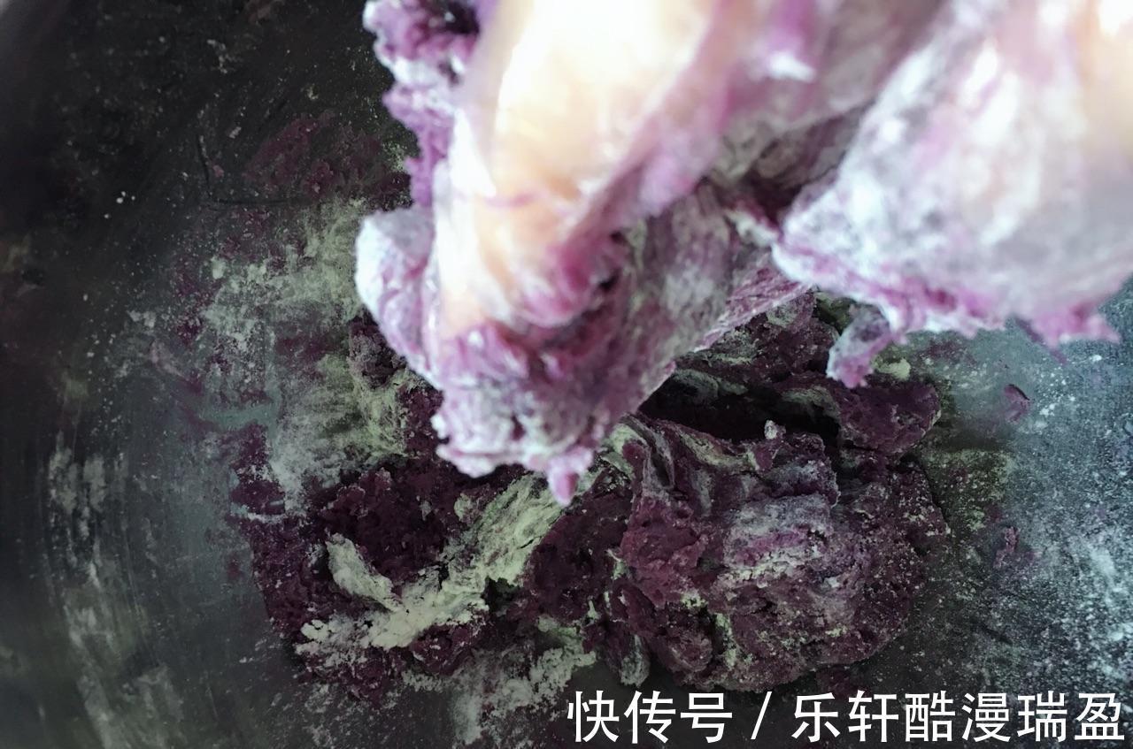 烤箱|家常版紫薯豆沙糯米饼,香糯可口,制作简单