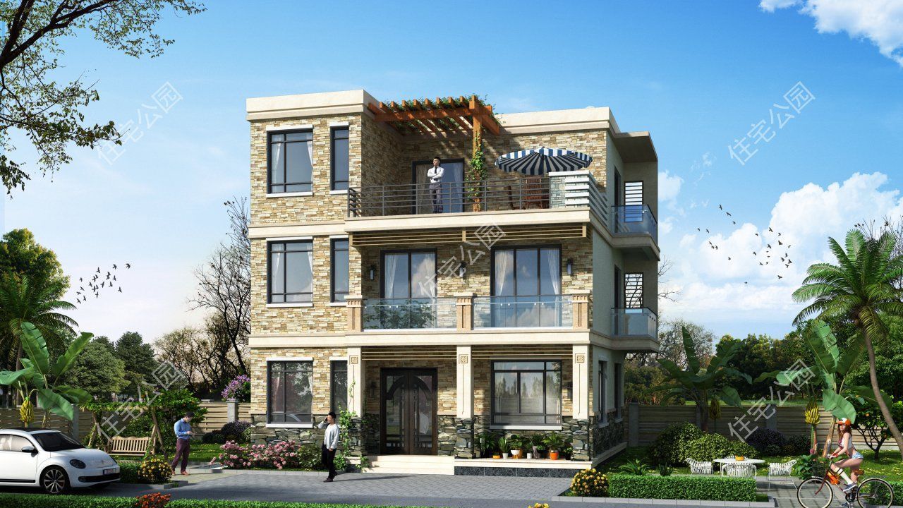 修建|精选10套三层户型图纸,占地面积均不足百平,尤其适合新农村修建