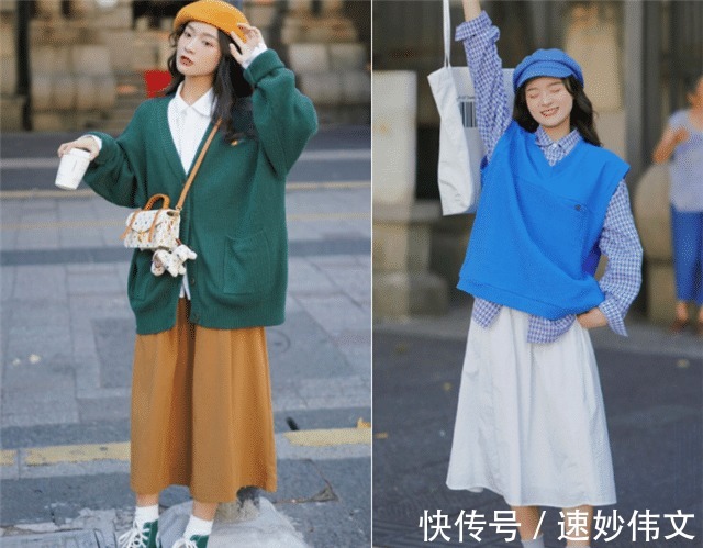 气质 秋天不一定要穿风衣才高级,今年流行“针织衫+衬衫”,气质优雅
