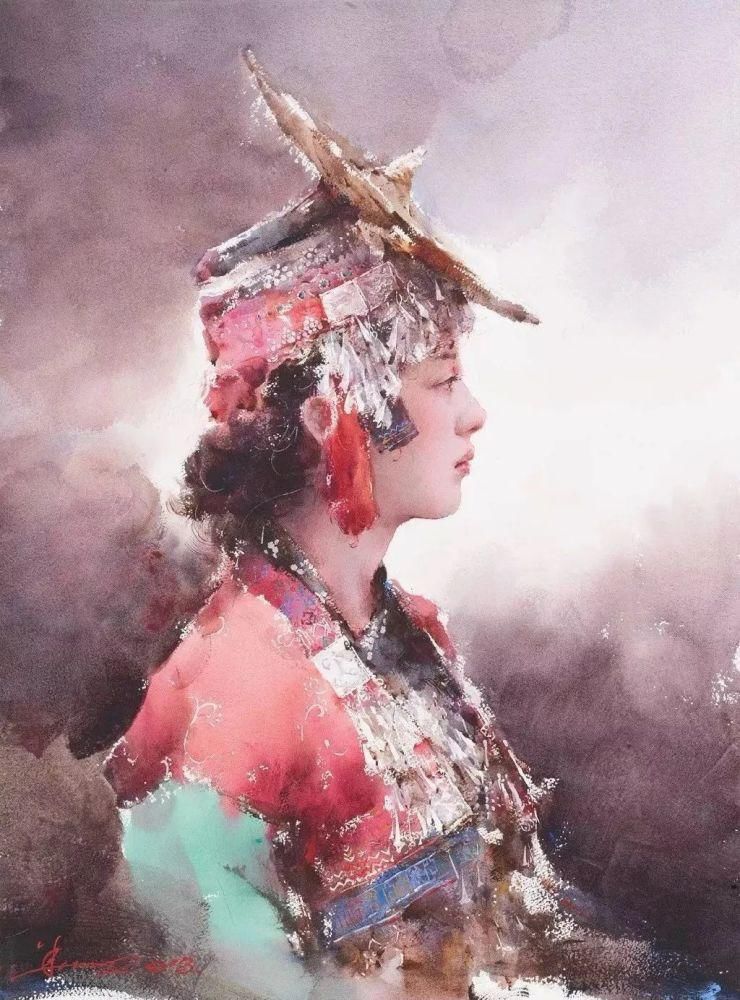  极致|中国水彩：大笔触画出霸屏水彩，光感够绝，极致东方的美！