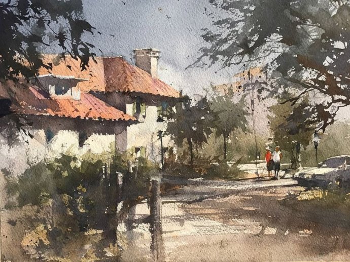 弗拉迪斯拉夫!印象水彩/美国当代艺术家弗拉迪斯拉夫水彩作品