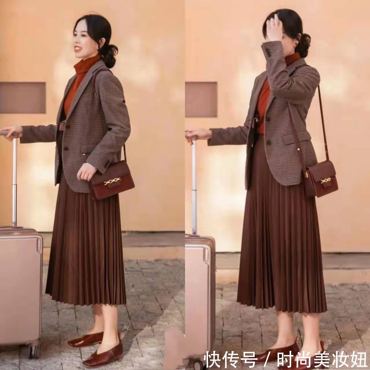 棕色|分享“棕色半身裙”的高级穿搭秘诀,实用又洋气,40岁女人都适合