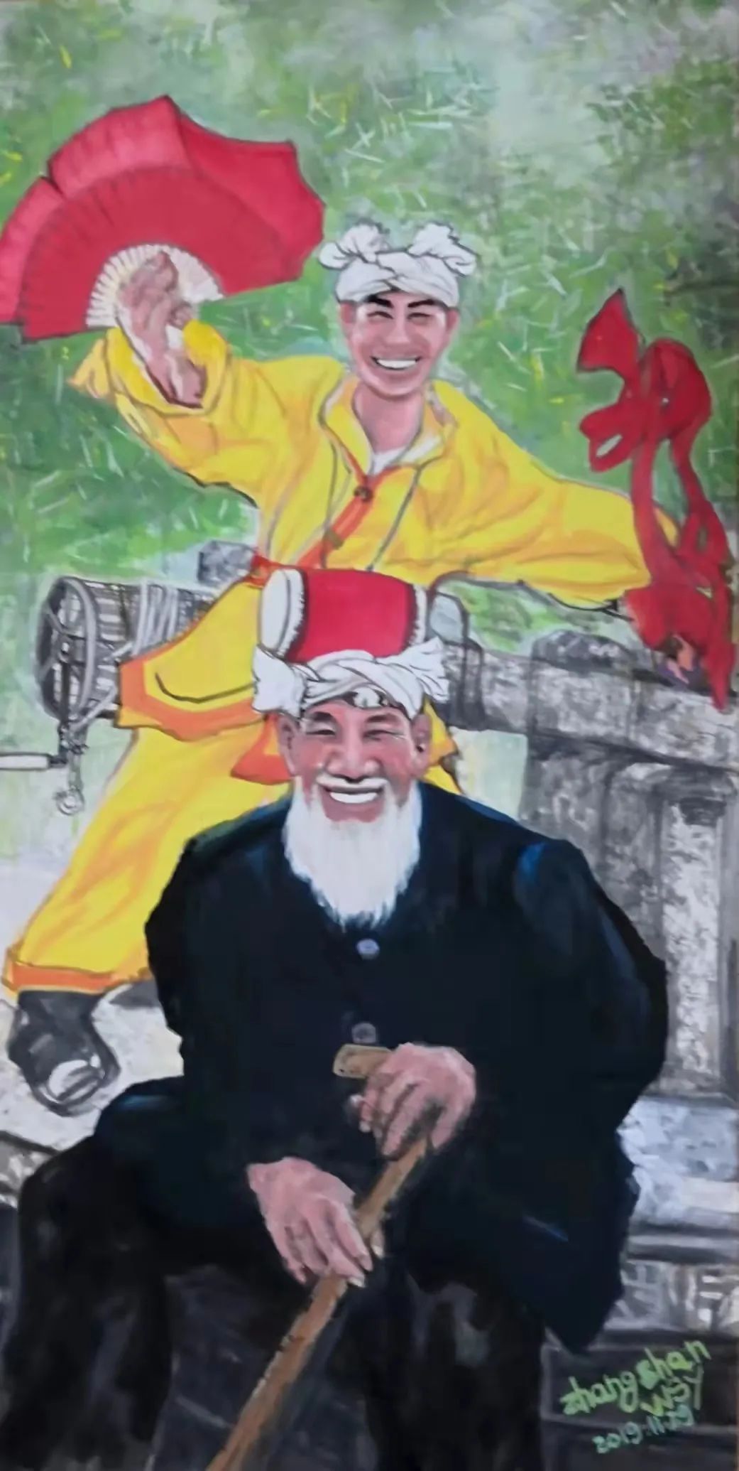 杨大眼造像@中西结合笔传情·锐意创新始通神——张山绘画人物山水艺术新貌