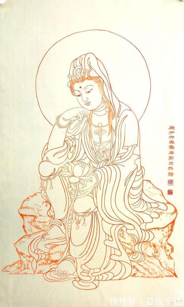 白描|实力派书画家郭思然先生,朱砂白描人物系列作品欣赏