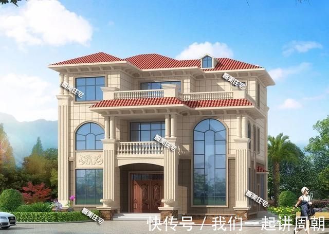 别墅|两栋宽138米的农村别墅，内带堂屋，第一栋外观对称设计