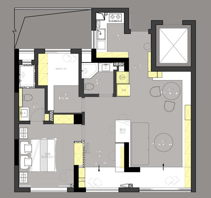 洗衣机|89㎡原木白加黑，只拆一面墙全屋都亮了，一屋子的柜子都藏着心机
