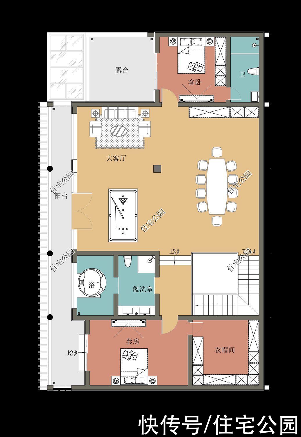 风雅|19×11米新中式小院，盖房选这套就对了，屋顶天窗、阳光房全都有