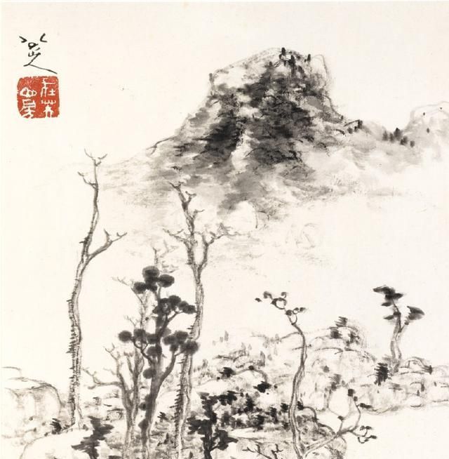 作品$八大山人的小品花鸟图:意境超过齐白石,笔法空灵布局巧妙大胆