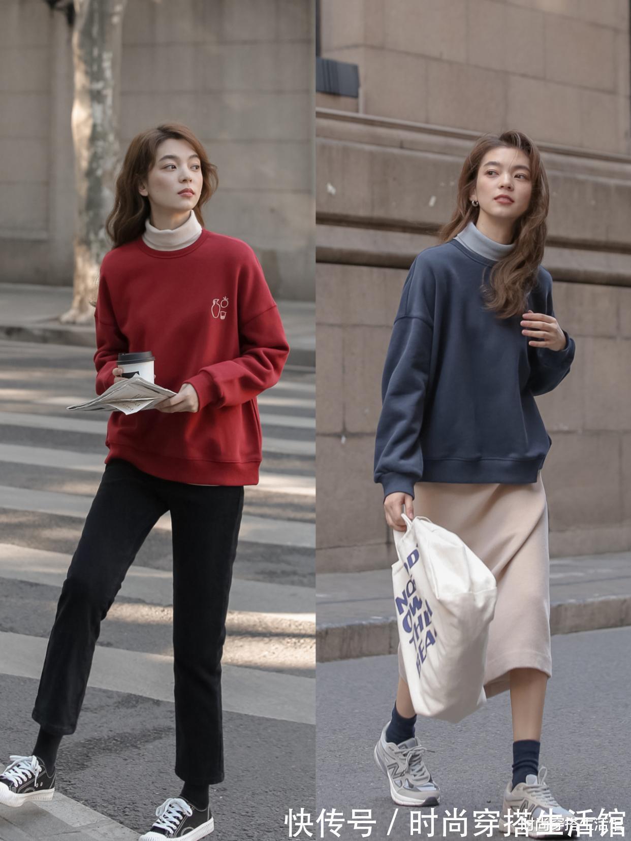 浅色系 春节拜年卫衣怎么穿更洋气?有这“3裤2鞋”就够了,谁见谁夸好看