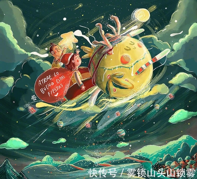 色彩|童趣的手绘插画，极具想象力的构图，近似相同的色彩