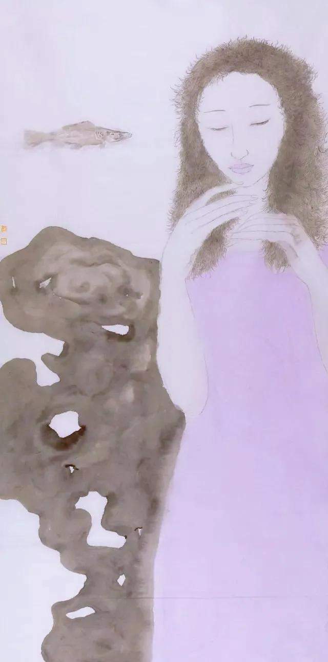 徐良|中国著名军旅画家万徐良国画将东方女性的优雅推到极致