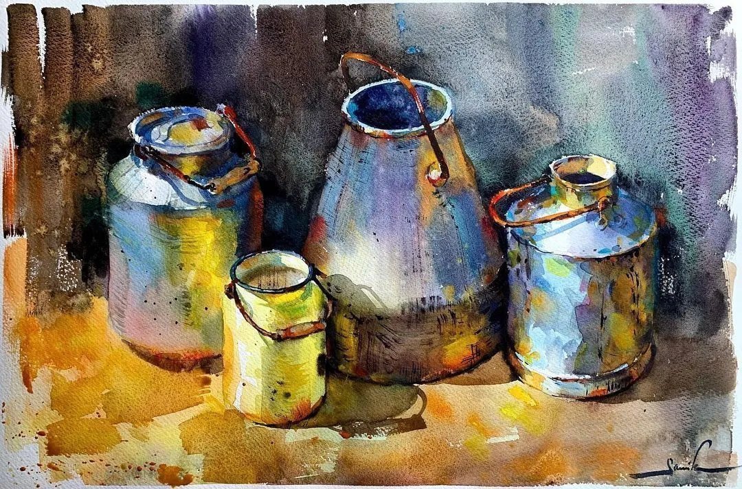 水彩@世界前100名的美女画家,作品深入人心,刚刚画完就被收藏