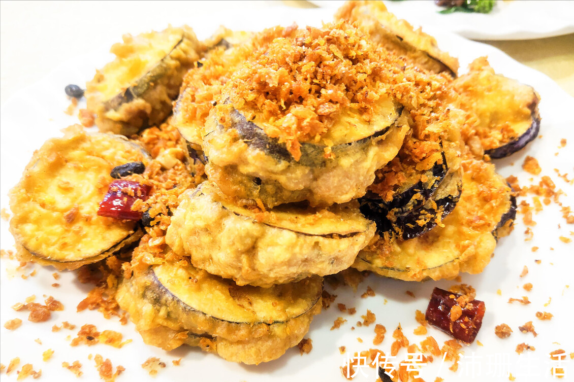 水调|炸茄盒，面糊不能用水调，教你正确做法，金黄酥脆，不回软不塌陷