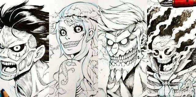 鎧巨|海賊王草帽一伙化身為巨人，路飛成了超巨，弗蘭克有鎧巨的味道