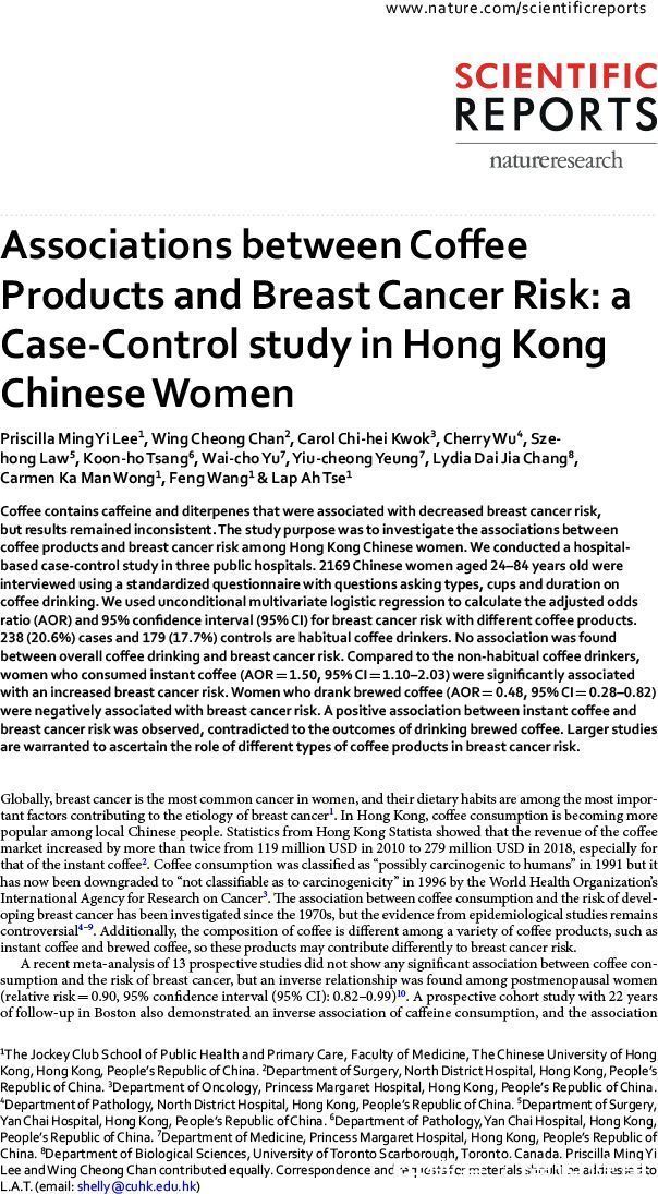 医生|喝咖啡越多,越容易得乳腺癌?这种咖啡,医生也劝你没事少喝点