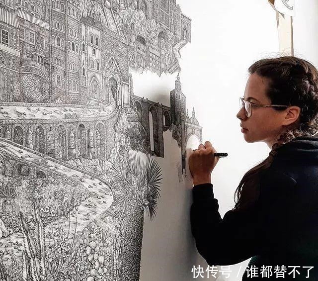 针管$全球最抠女画家，用一支2元针管笔惊艳世界，连英国皇室都惊叹