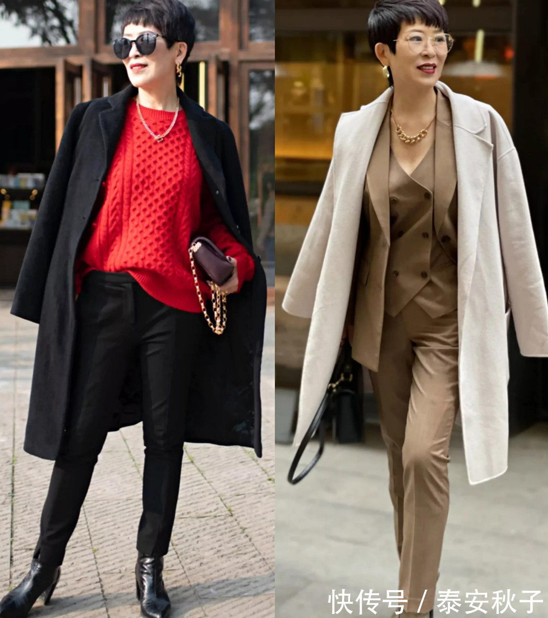 阔腿裤 当我60岁之后,冬天一定要像她们一样打扮自己:显瘦、还显高级!