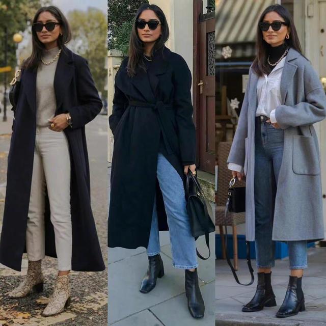 好看的穿搭谁都喜欢!“大衣+裤子”正流行,显瘦显气质