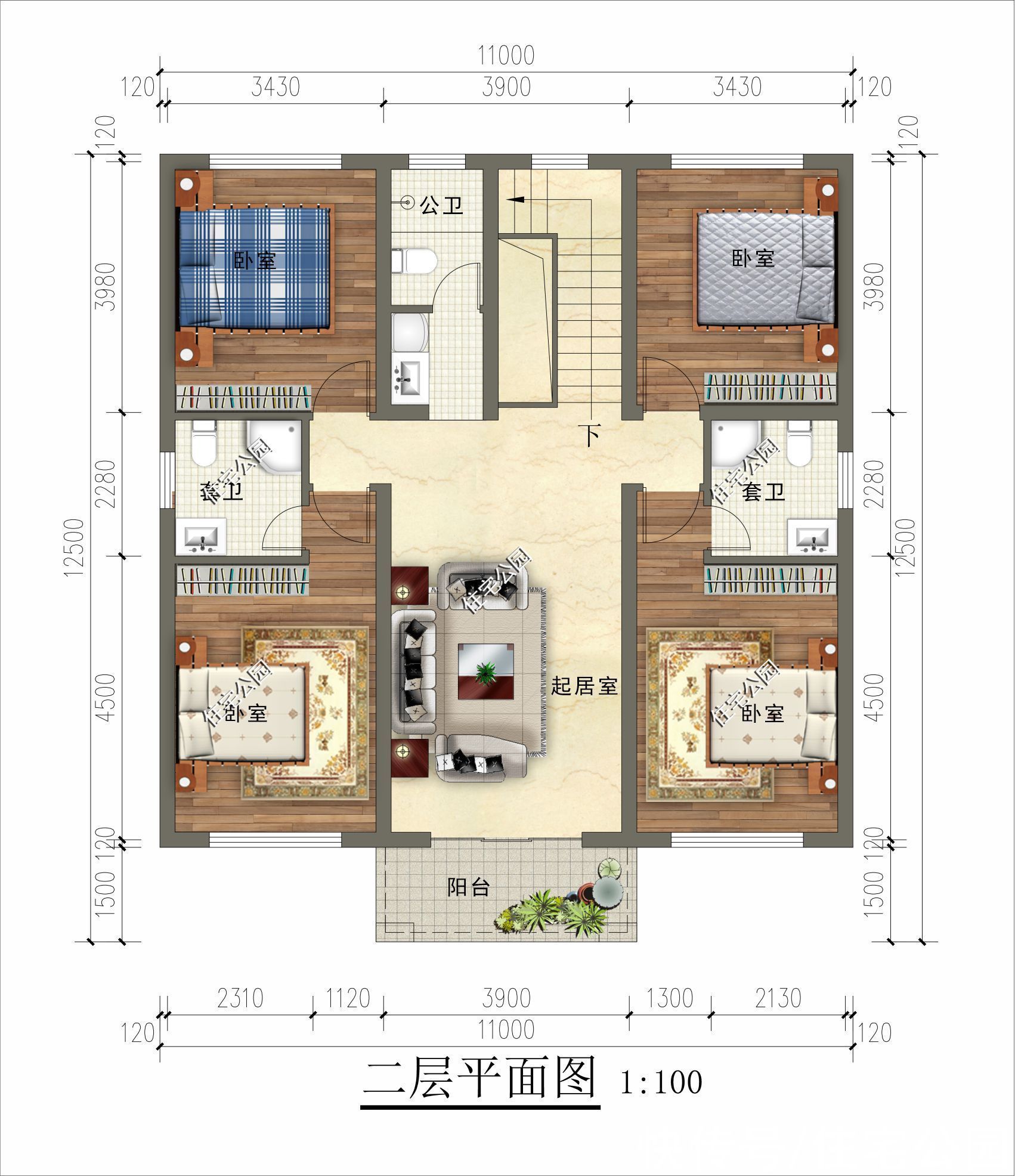 户型|10套带坡屋顶的二层别墅图纸，送给2022年要建房的你