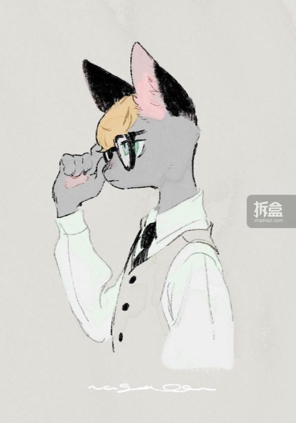 坐姿|动物森友会 杰克猫坐姿 白模 动物GK雕像