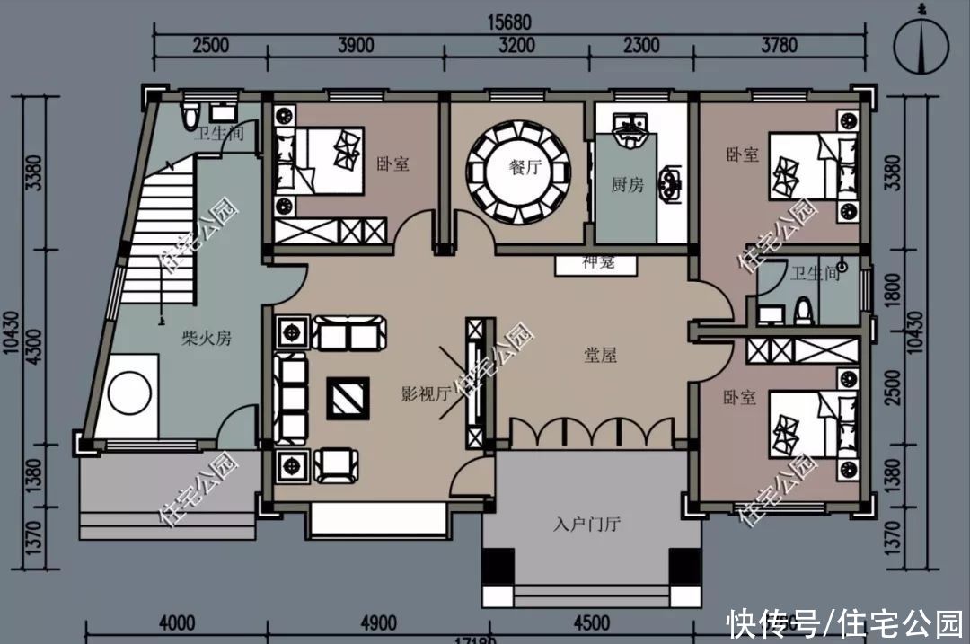 占地面积|10套柴火灶户型推荐，实用性不输城里小区房，尤其是第6套太美了