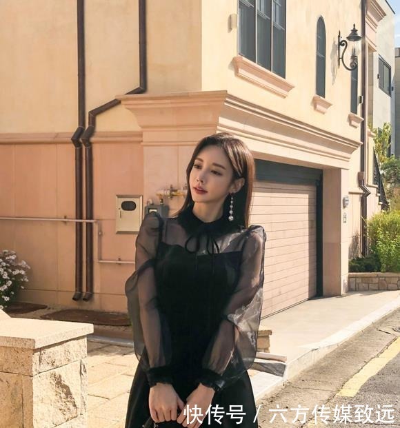 宫廷|孙允珠高清美图:中世纪宫廷纯黑仙女雪纺衣裙!