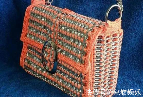 在易拉罐拉环上编织，钩成的包包耐看耐用！DIY变废为宝附教程