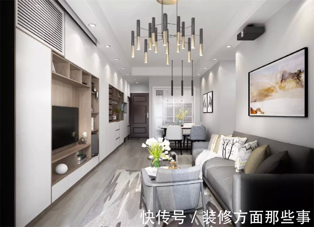 卫生间|88平现代风三居室,白色加咖色的酒柜连着电视柜有质感