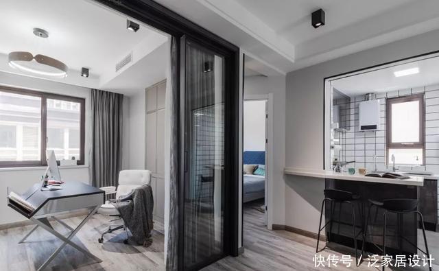 背景墙|94平现代三室，半开放式厨房、书房，让居室互通互透，共享光线