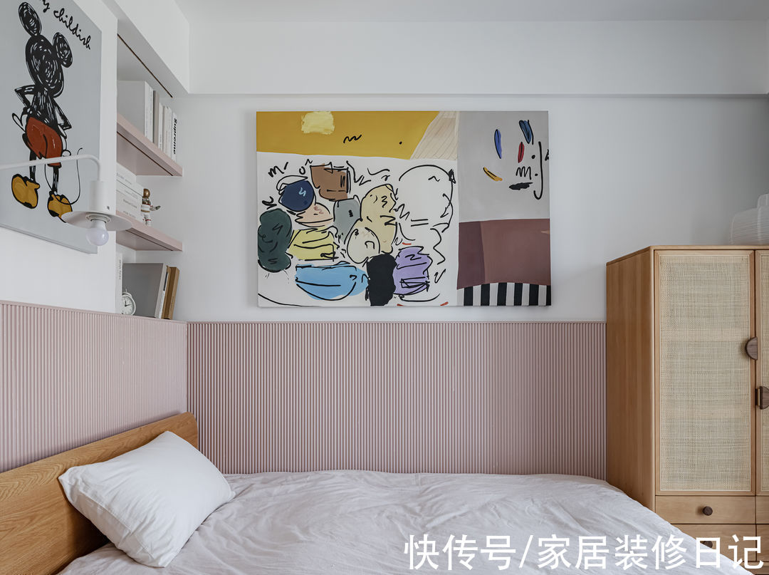 背景墙|南京140㎡新房装修，艺术漆+弧线半吊，简单却有藏不住的高级感