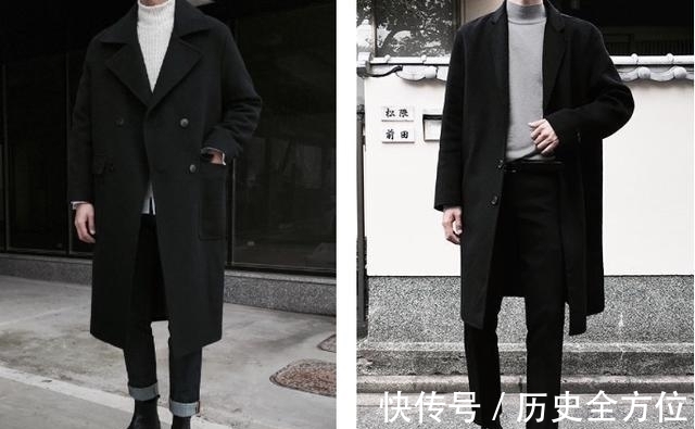 亮色系 男生黑色大衣百搭时髦，掌握4种配色方式，搭配酷帅利落又不单调