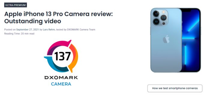 相机|iPhone 13系列DXO相机评分出炉 13 mini比肩12 Pro Max