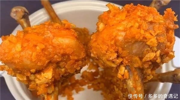  面包|炸鸡腿，不要包面包糠，加进去试试，一锅立马抓起全部