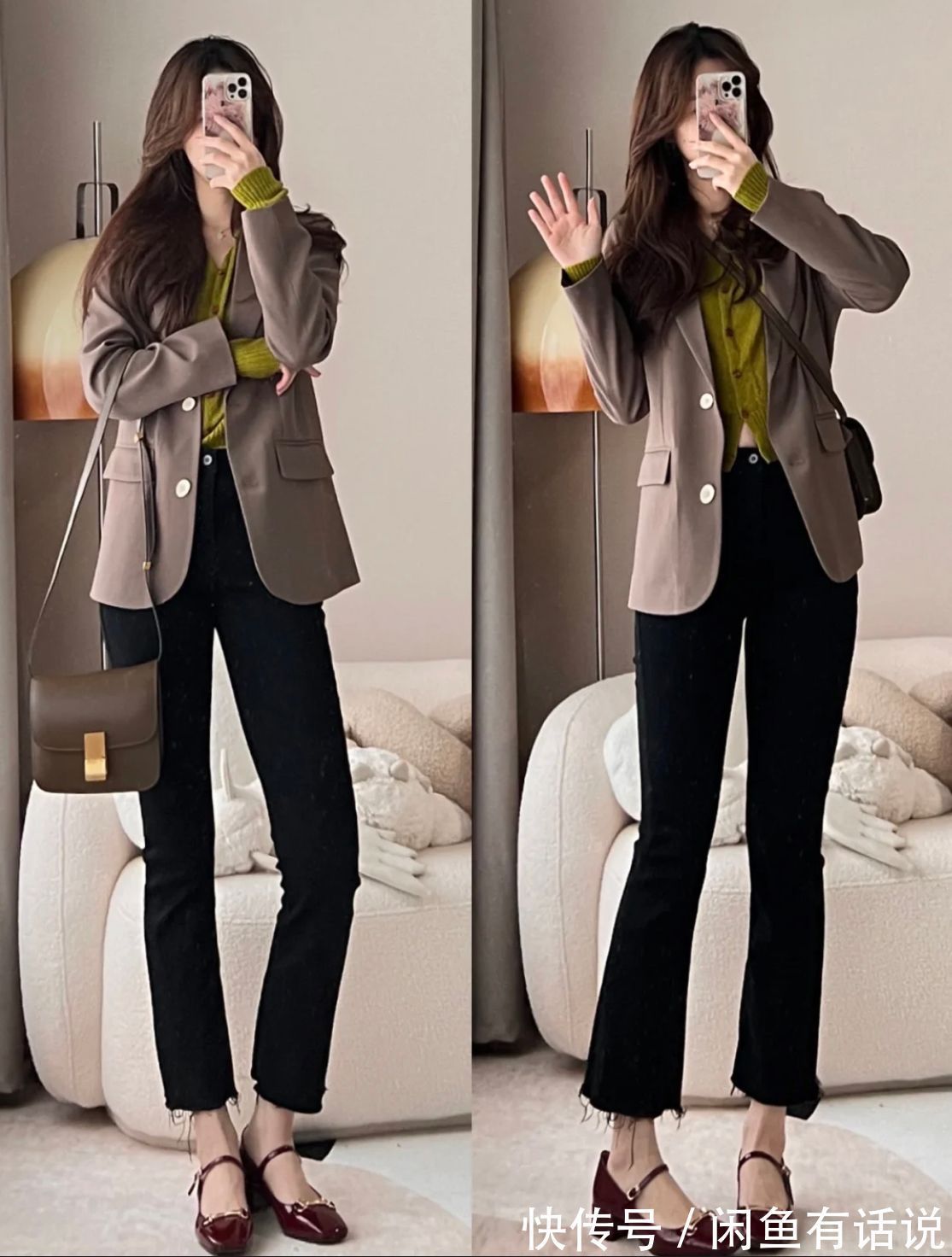 穿搭 春天穿西装该配裤子还是裙子?看韩国博主示范就知道,差别有点大